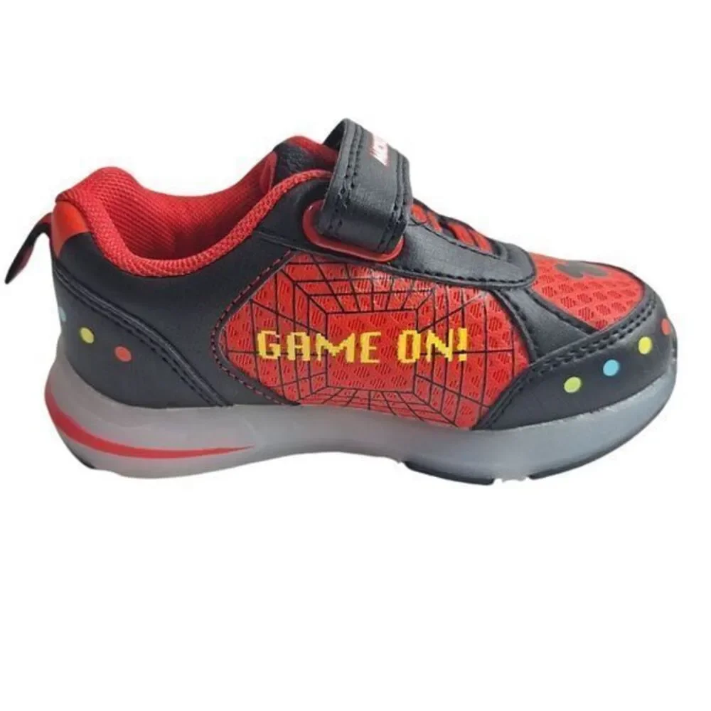 MICKEY Boys Light-Up Shoes Sneakers Toddlers Size 10 (18 Cm) New color Red Black
